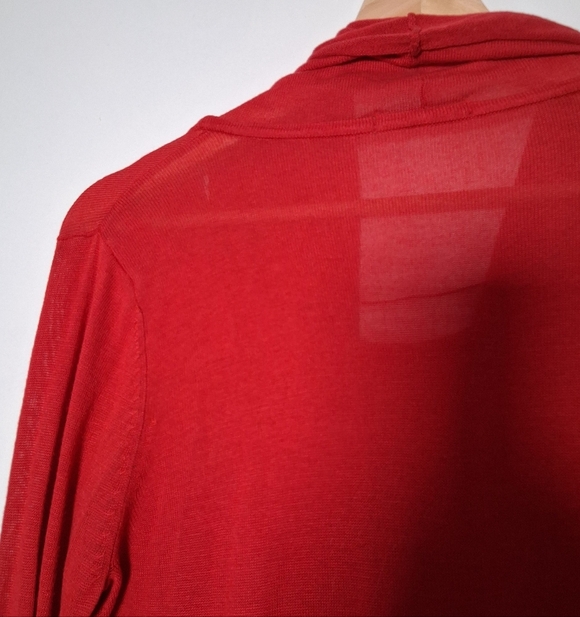 Sandwich Dress Long Sleeve Red Knit Layered - Picture 10 of 13